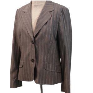 LAUREL ESCADA Pinstripe Wool & Silk Blend Jacket Sz 40 US 8/10